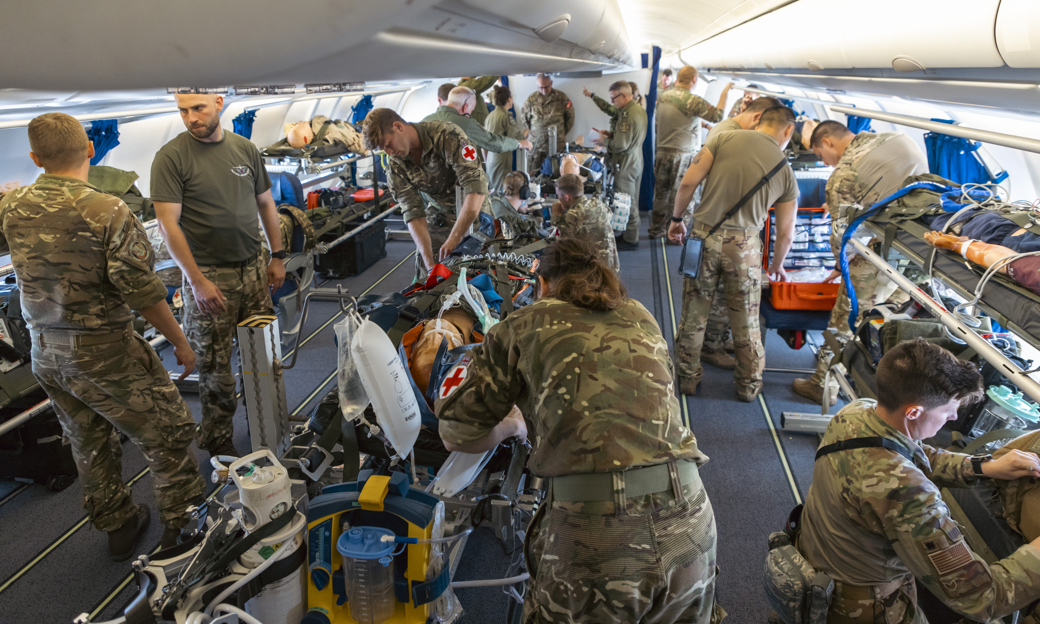 Tactical Medical Wing exercising medical scenarios onboard RAF Voyager