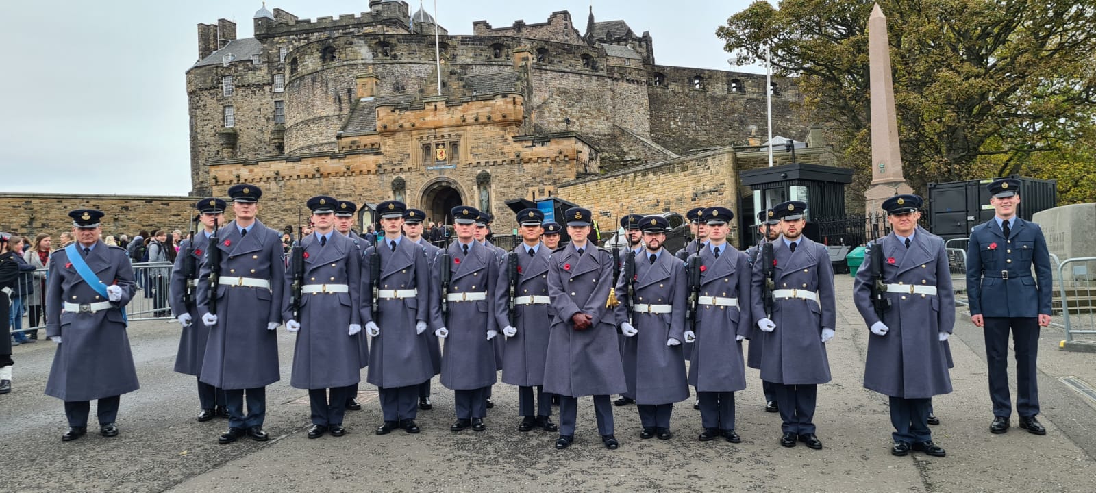 51 Sqn RAF Regiment outside Edinburgh Castle on Remembrance Sunday