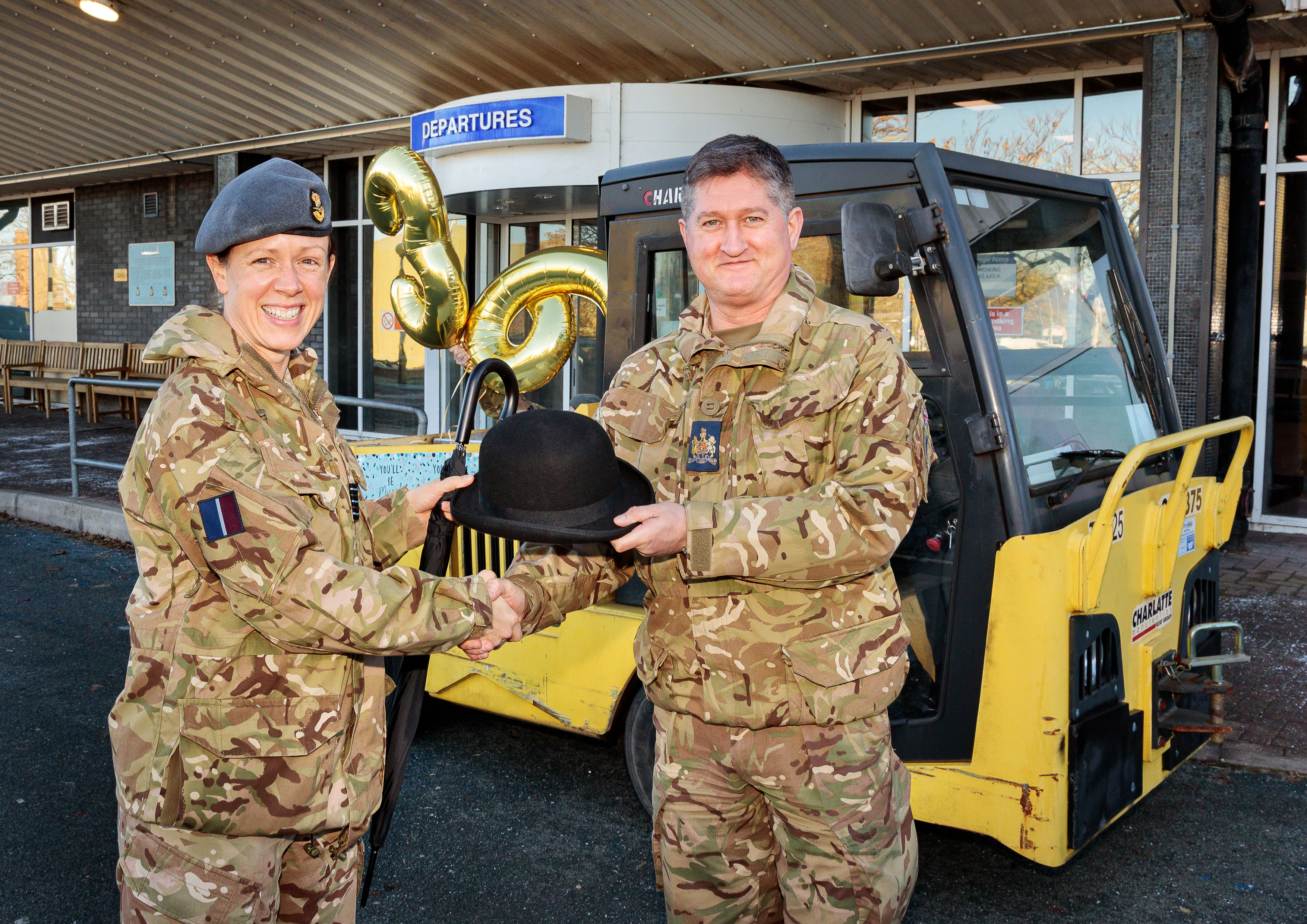 Warrant Officer Christopher Blythe was given a traditional RAF send off by personnel at Royal Air Force Brize Norton.