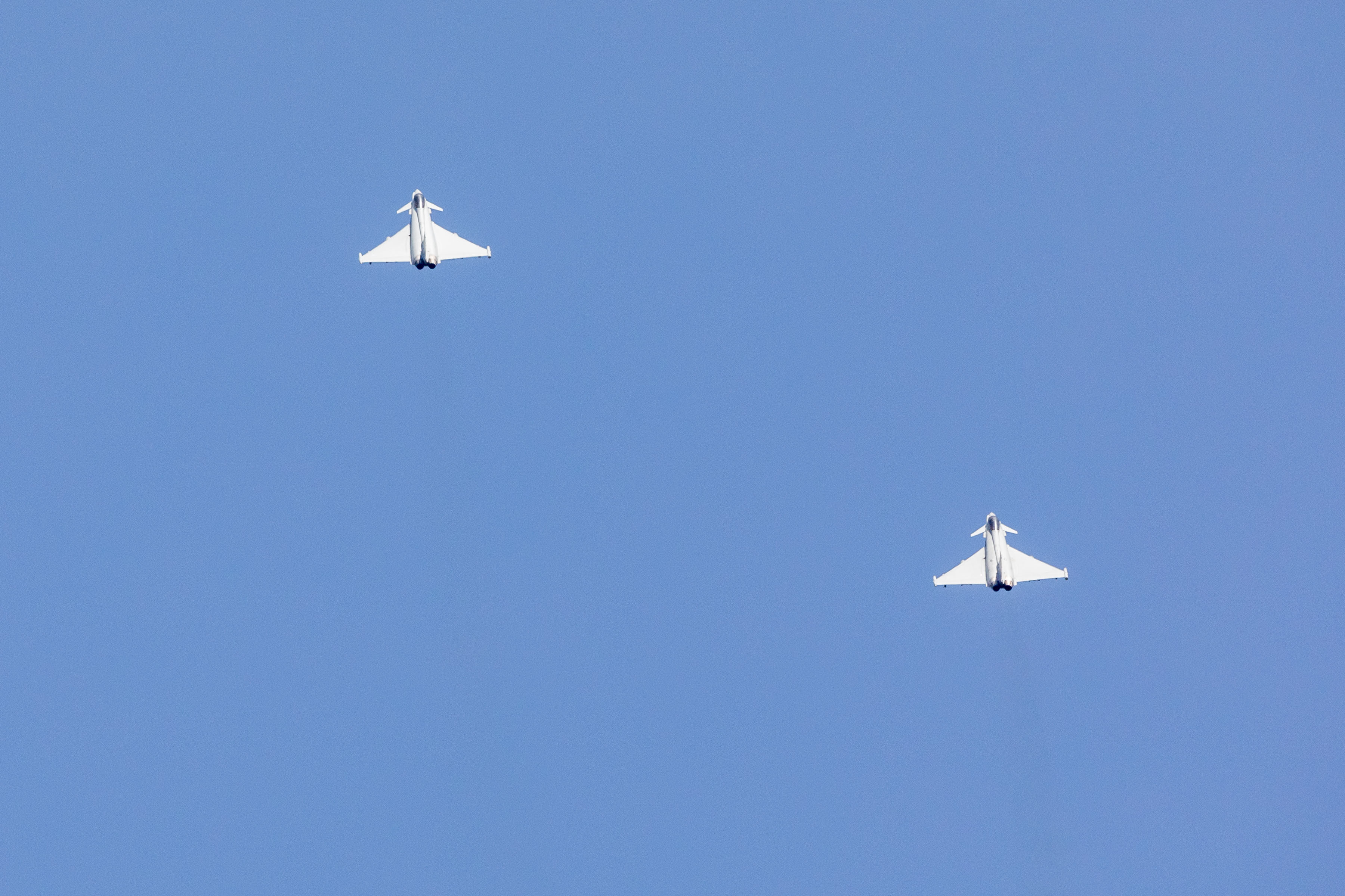 Two Typhoons in flight.