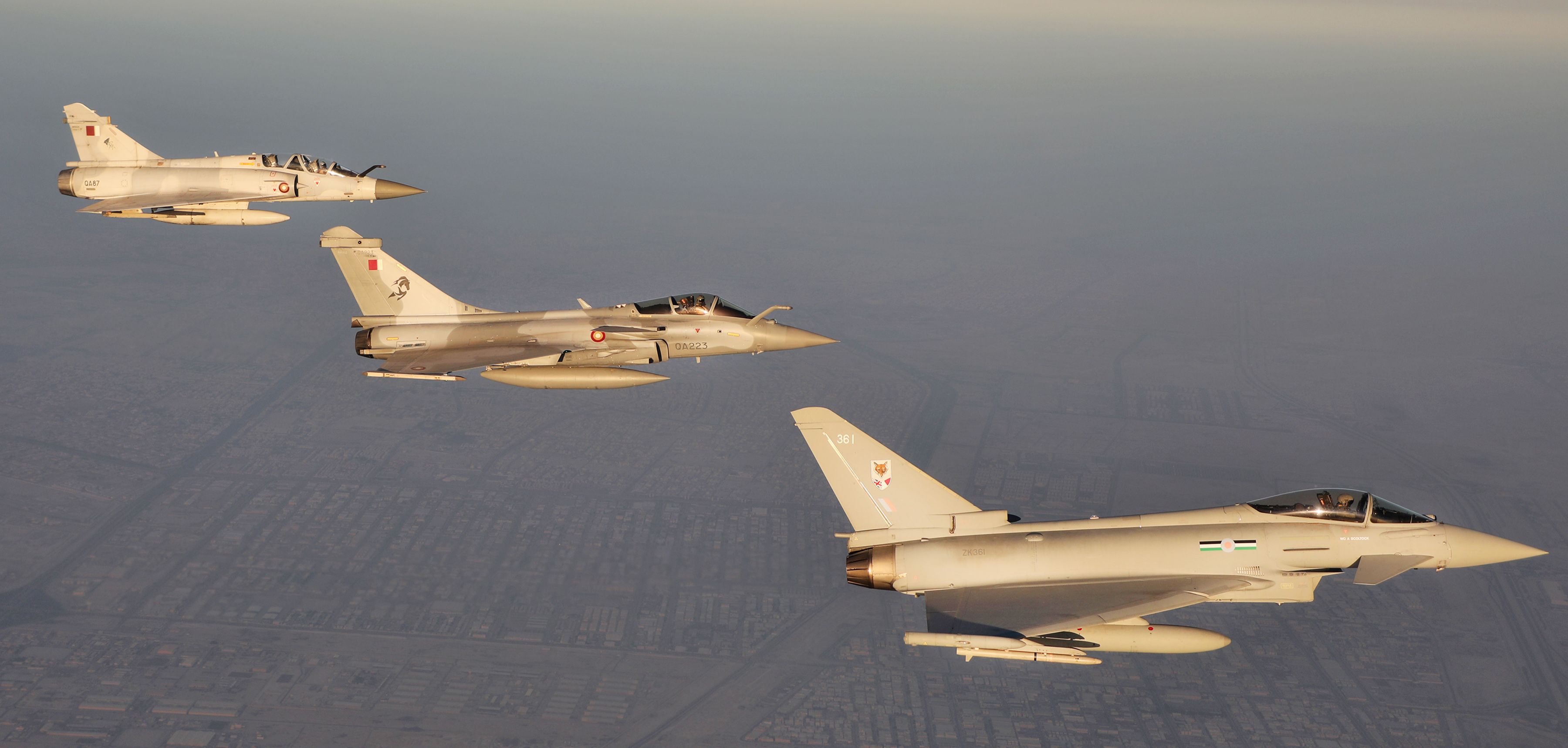 Three Typhoons flying in formation.