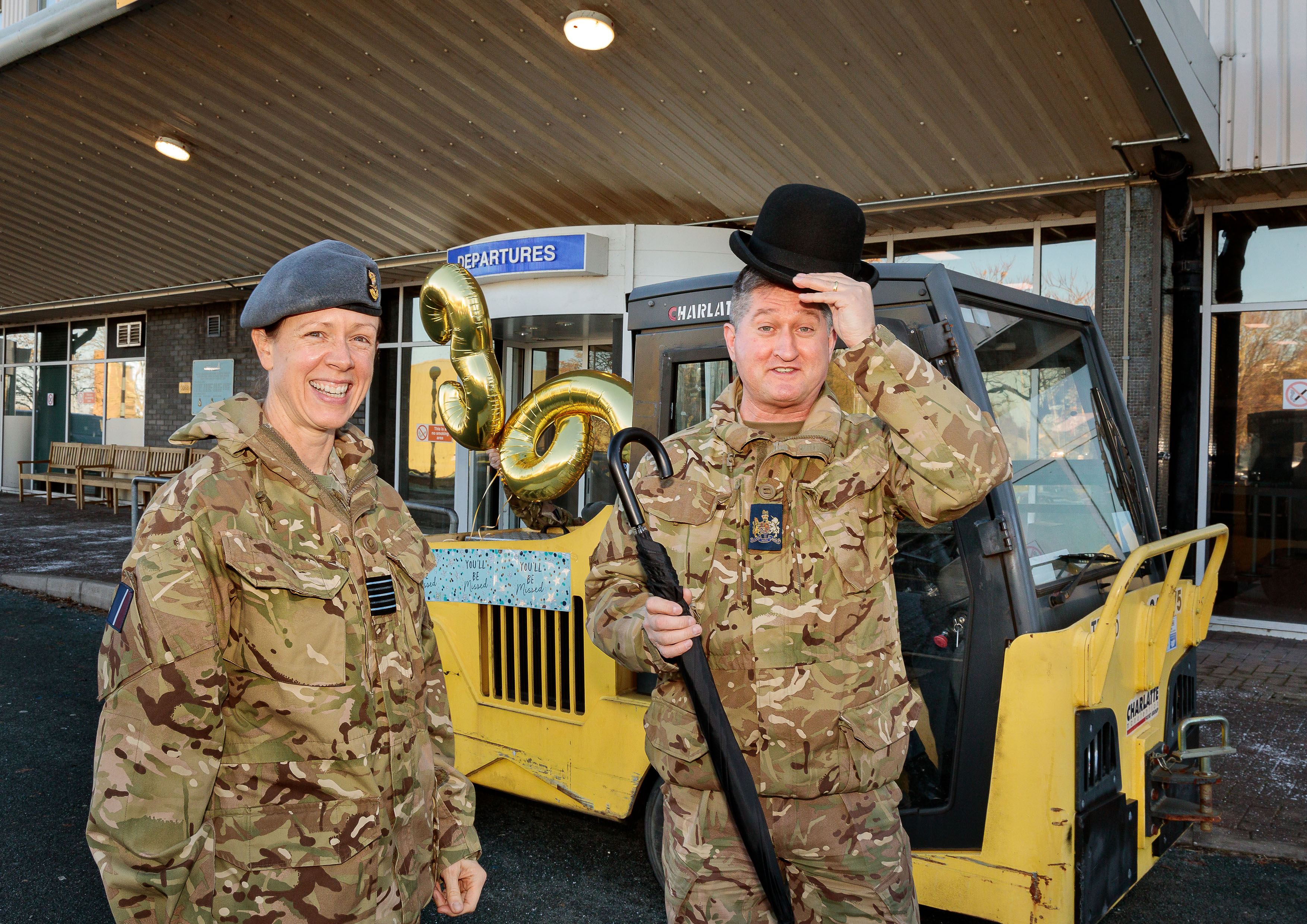 Warrant Officer Christopher Blythe was given a traditional RAF send off by personnel at Royal Air Force Brize Norton.