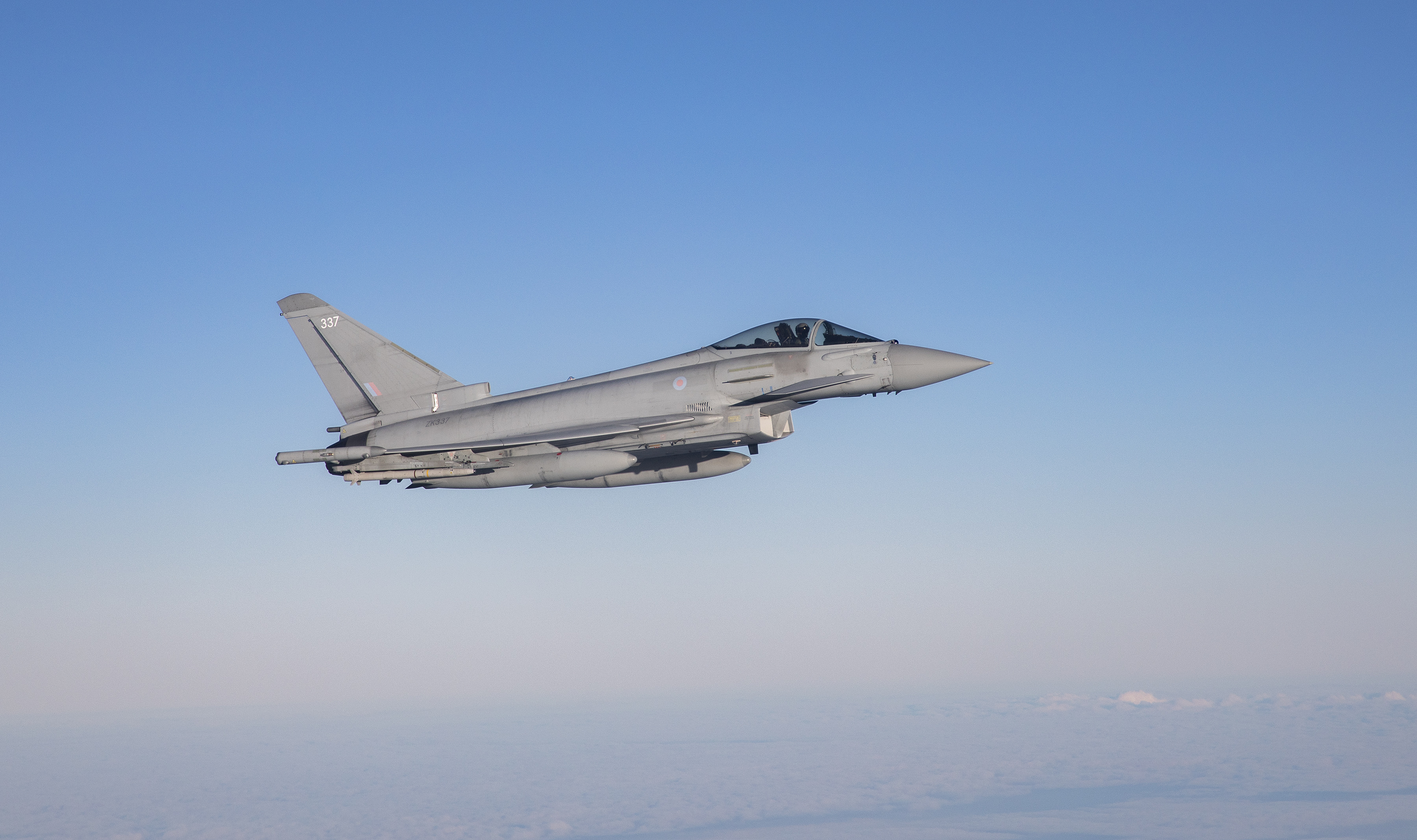 RAF Typhoon flying.