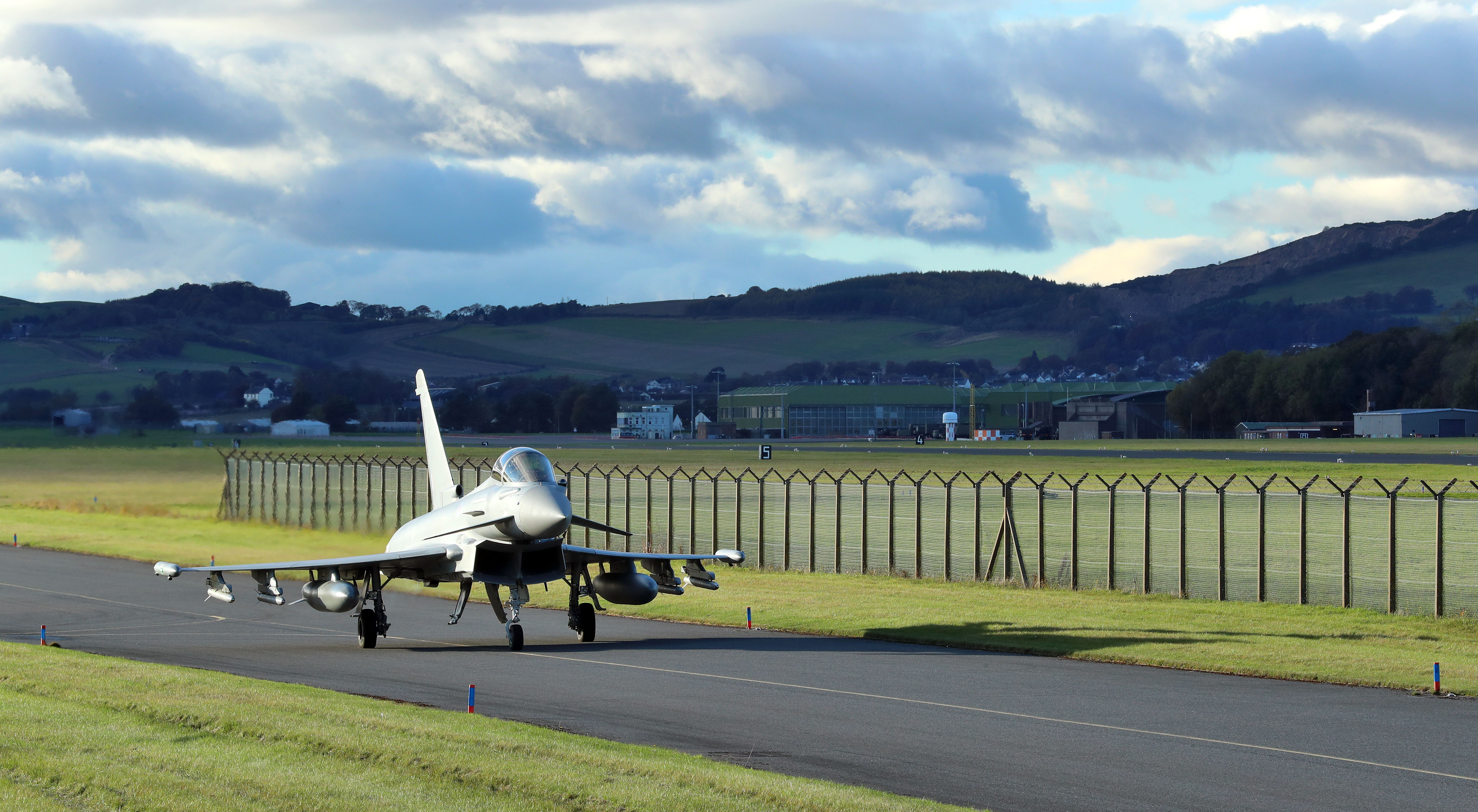Pictured RAF Typhoon Aircraft - Royal Air Force aircraft and personnel will deploy to Stornoway in the Outer Hebrides this week in a major exercise to develop the future Agile Combat Employment (ACE) concept.