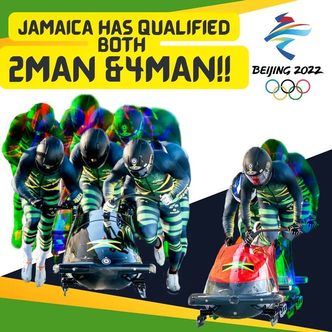 Jamaican Bobsleigh team qualifying poster.