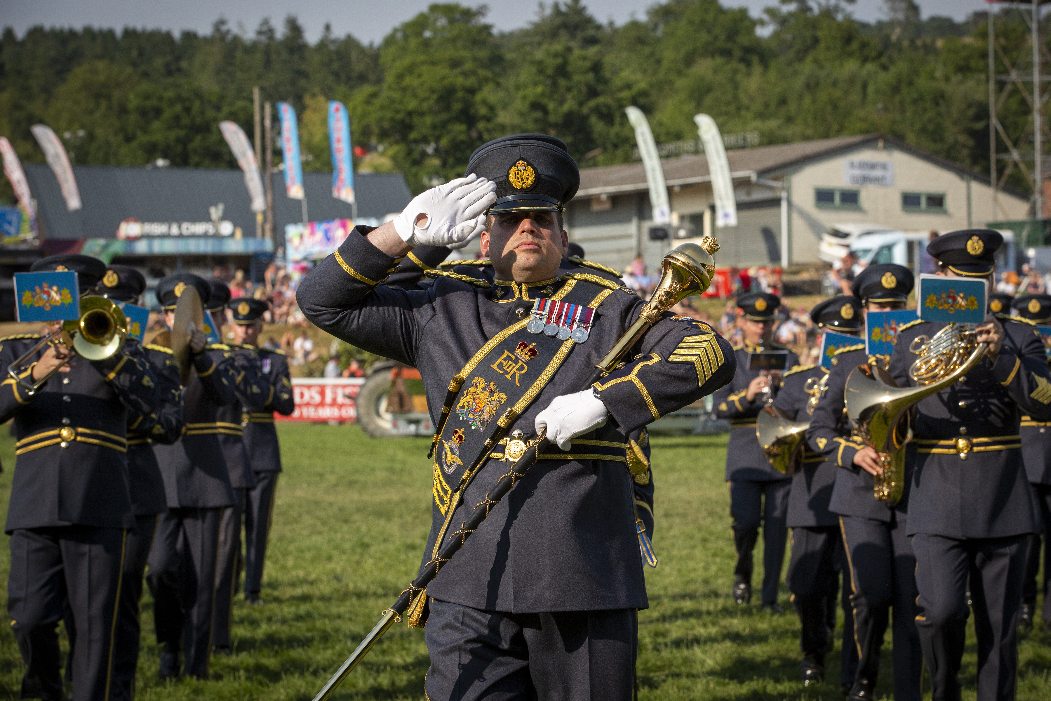 Image shows the Band of the RAF College performing.