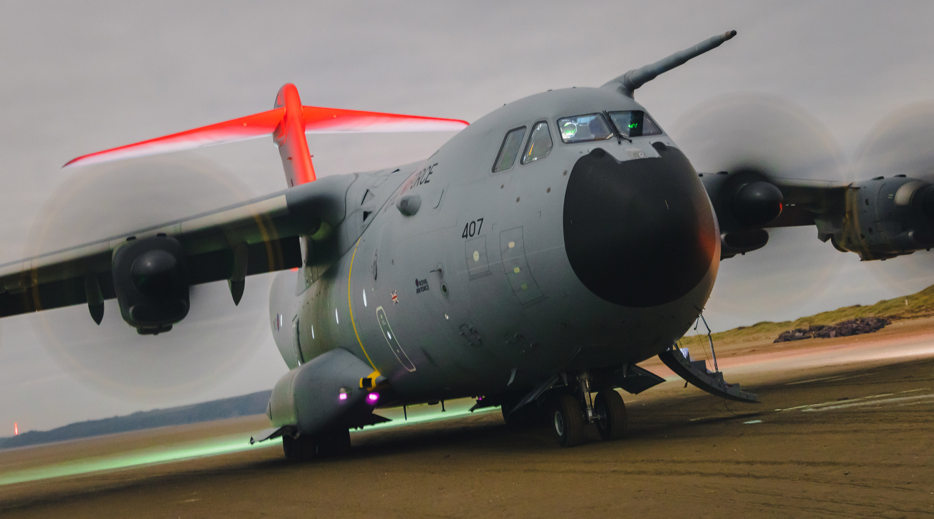 A400M Atlas C.1 and C-130J Hercules crews of the Air Mobility Force, based at RAF Brize Norton, have been working with Tactical Air Traffic Controllers as they hone their Natural Surface Operations skill set.