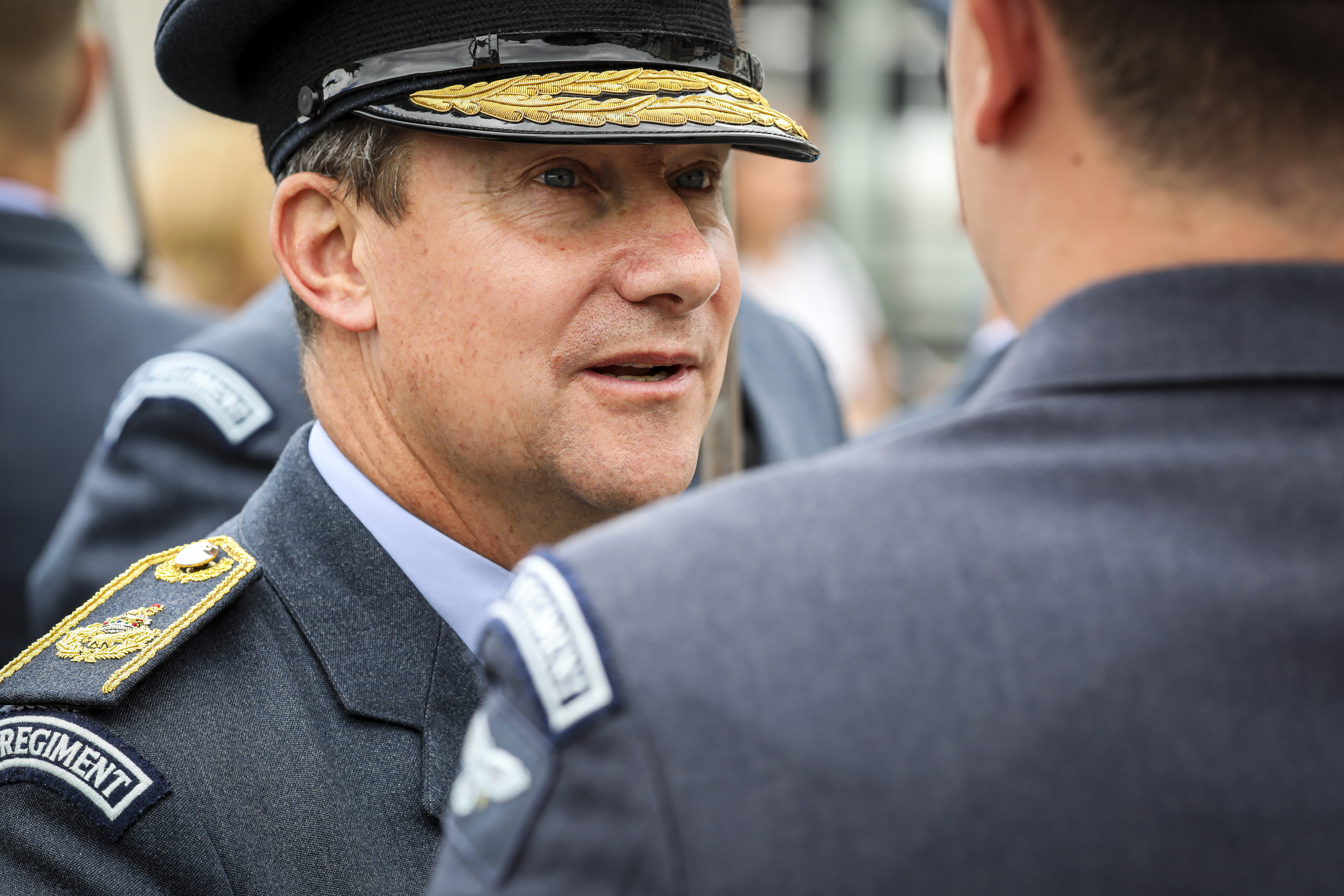 Air Vice Marshal Smeath inspecting 34 Sqn