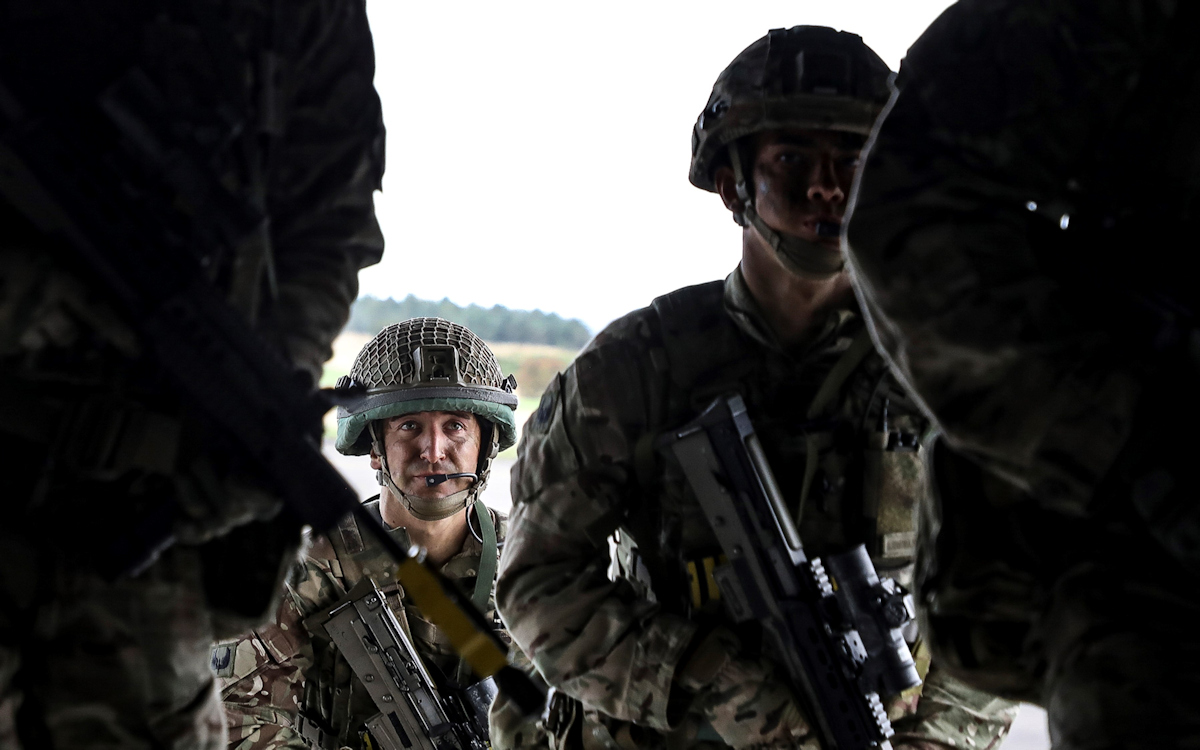 Image shows RAF Regiment with rifles.