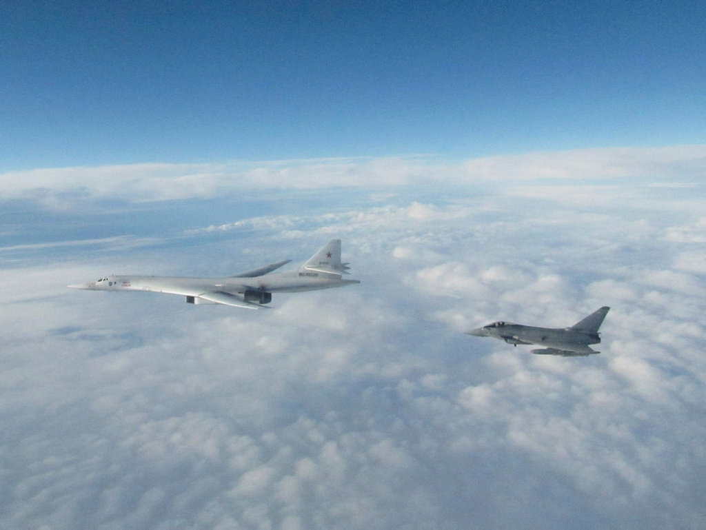 RAF Typhoon intercepts a Russian aircraft.