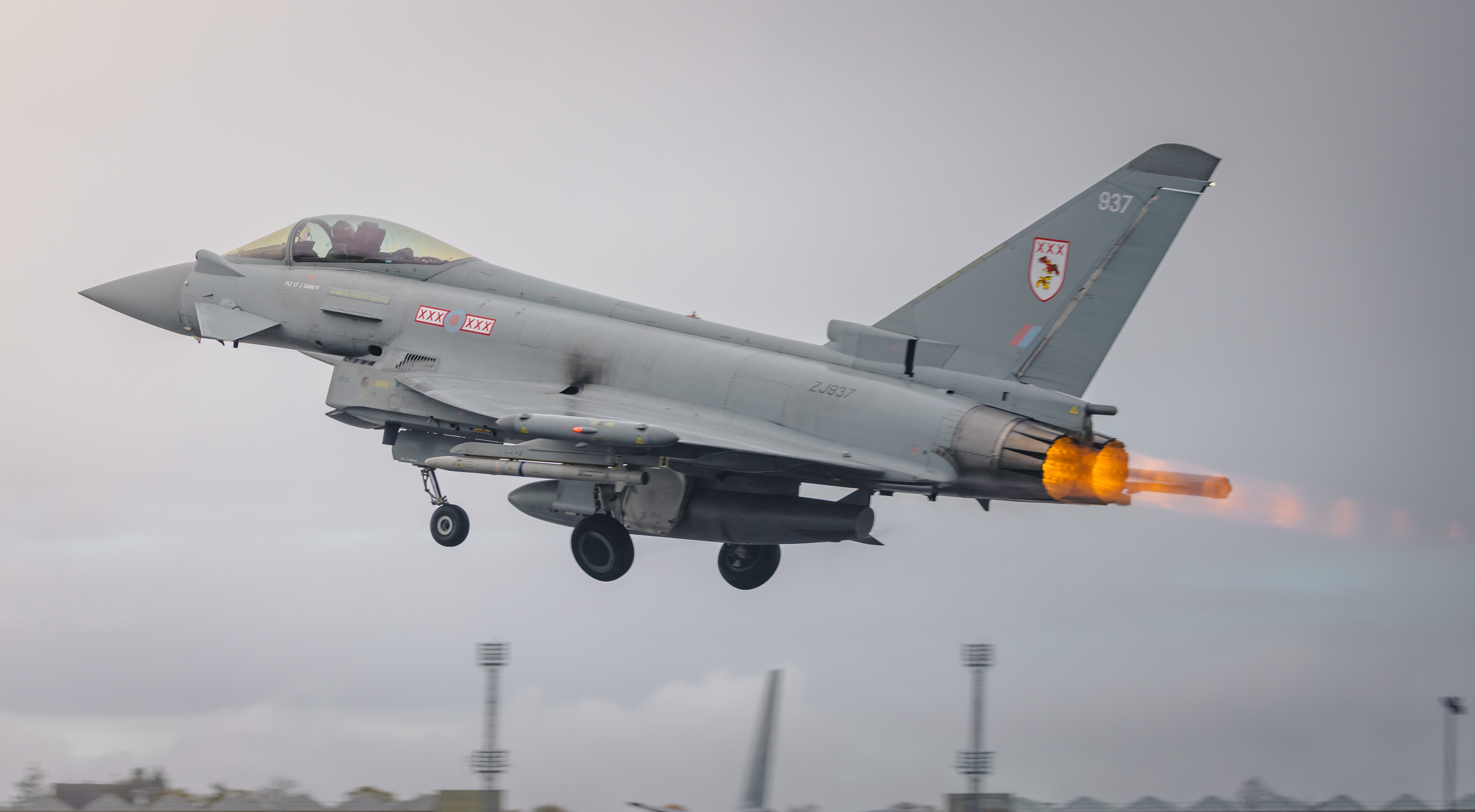 Image shows Typhoon taking off.