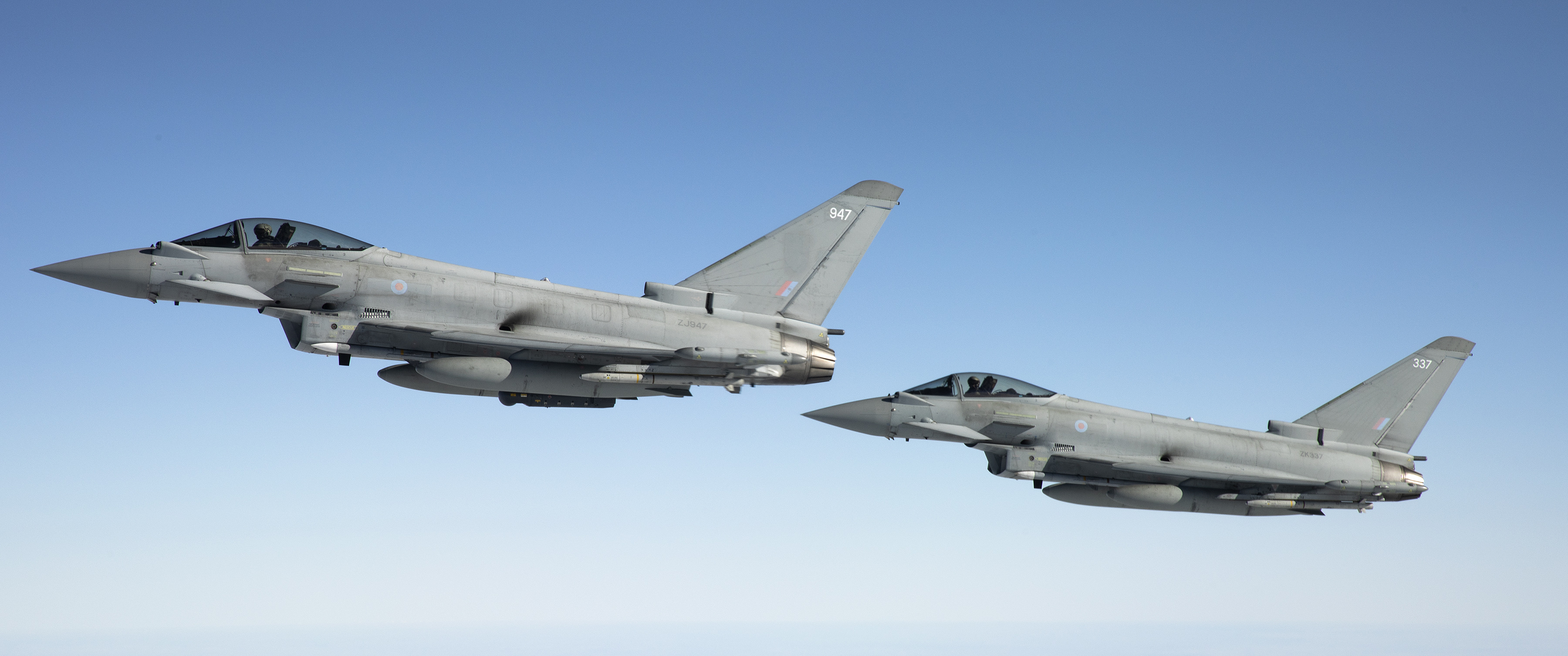 RAF Typhoons flying.