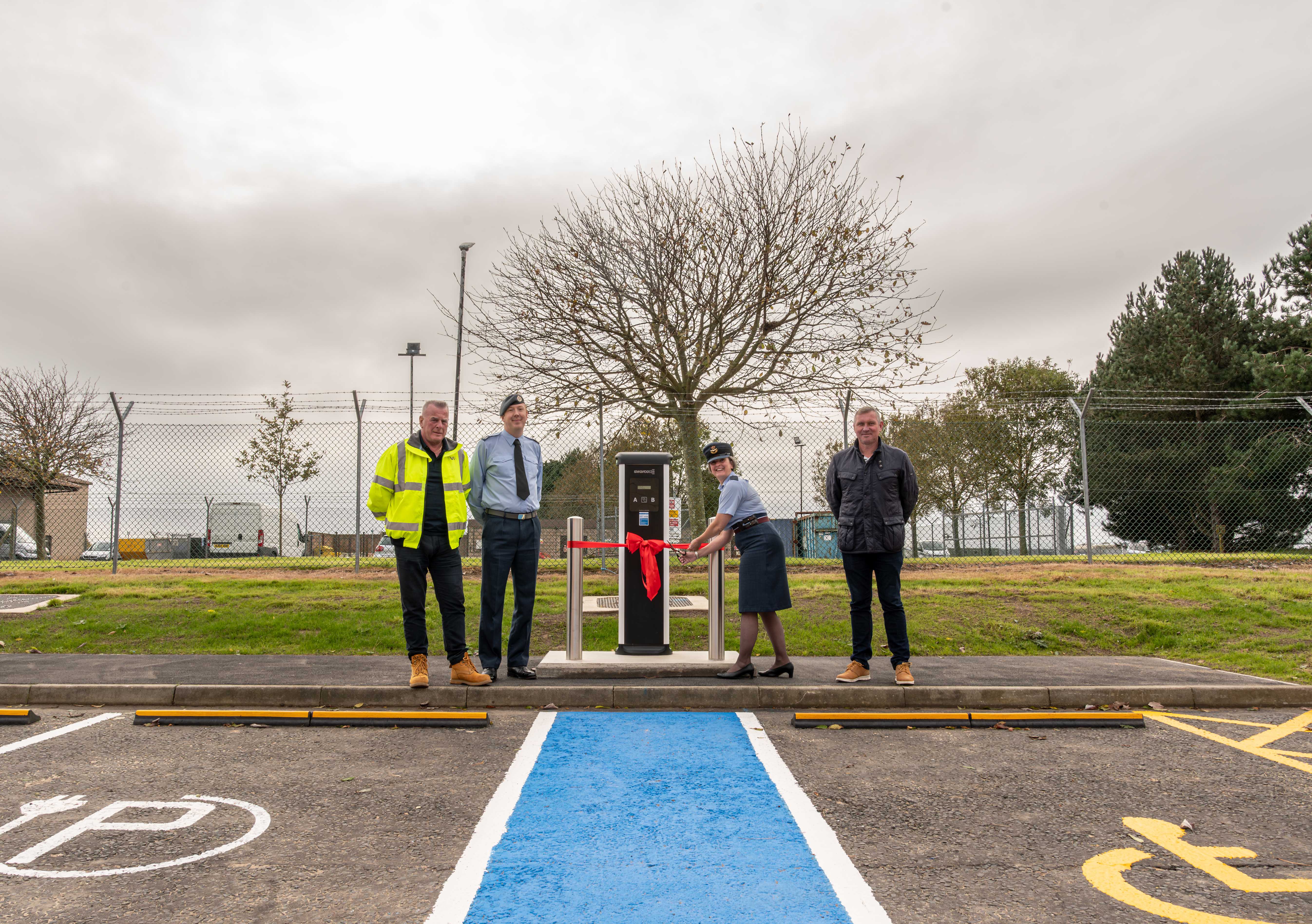 RAF Boulmer hosted an opening ceremony for one of the Station’s Electrical Vehicle (EV) Charging Points