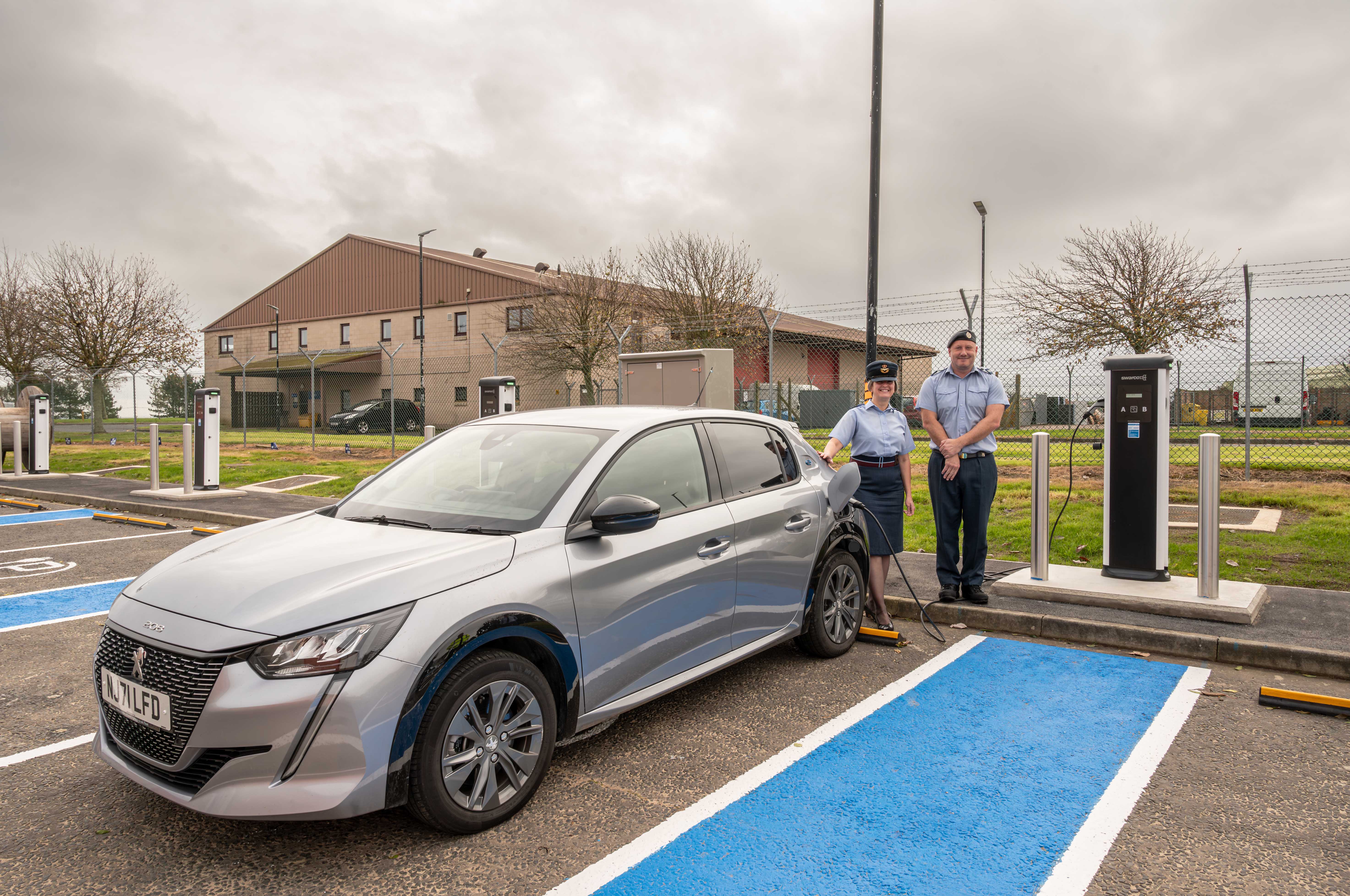 RAF Boulmer hosted an opening ceremony for one of the Station’s Electrical Vehicle (EV) Charging Points