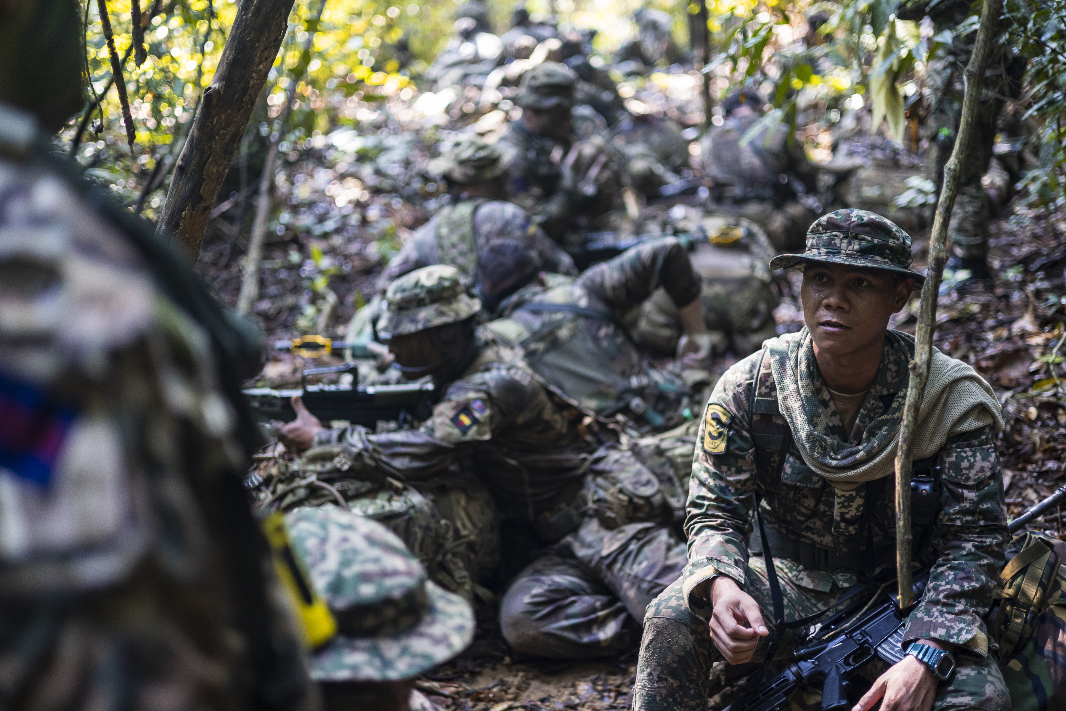 Military personnel in the jungle