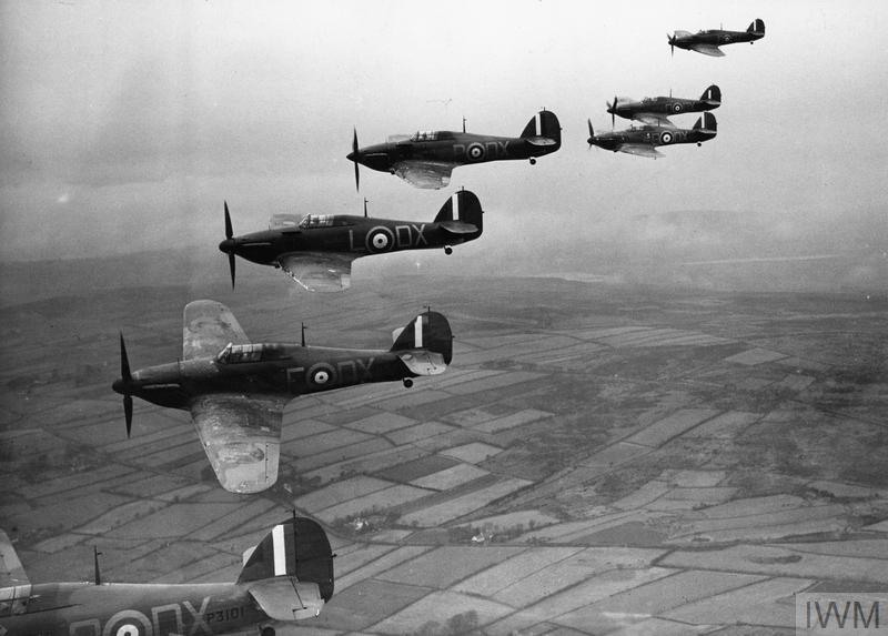Black and white picture of the Battle of Britain
