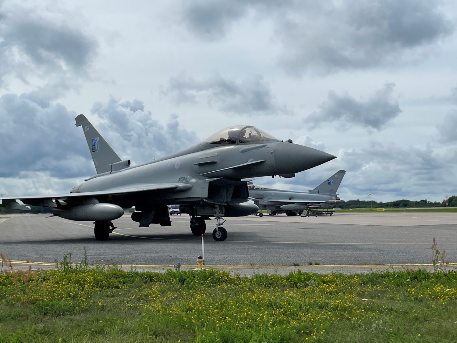 Typhoon aircraft on runway