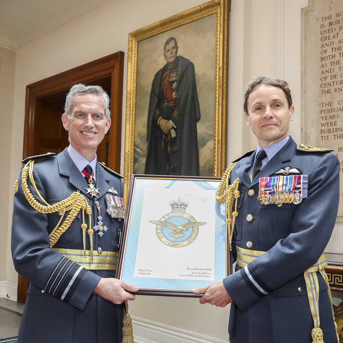 the chief of air staff for the royal air force presenting an award