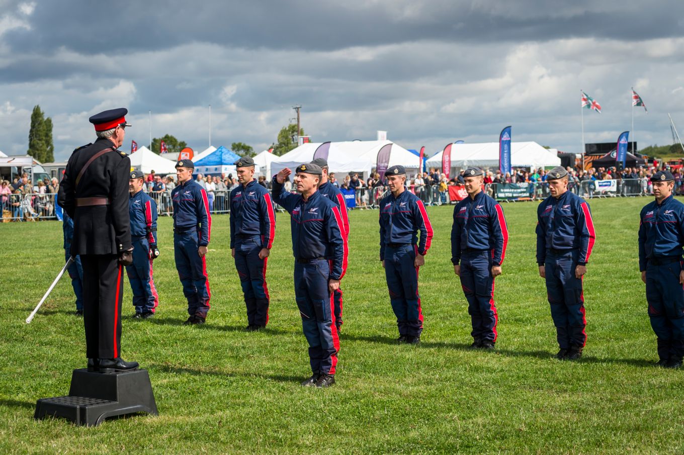 Flight Lieutenant David Sellers takes the salute at the Leicestershire County Show in August