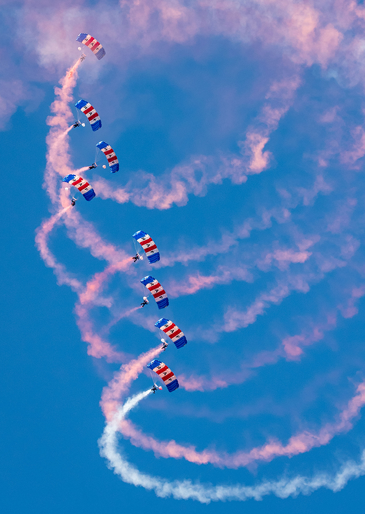 The RAF Falcons decorate the skies above LLandudno