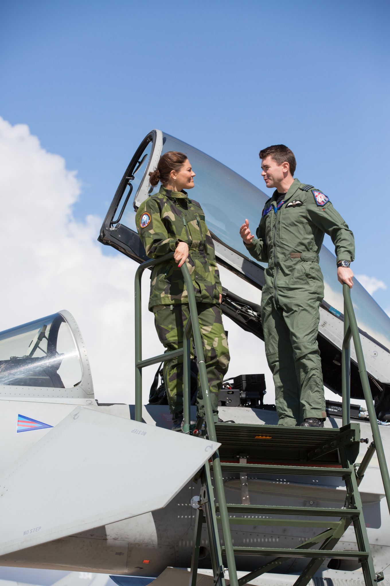 Her Royal Highness Crown Princess of Sweden meets Wing Commander Matt D'Aubyn