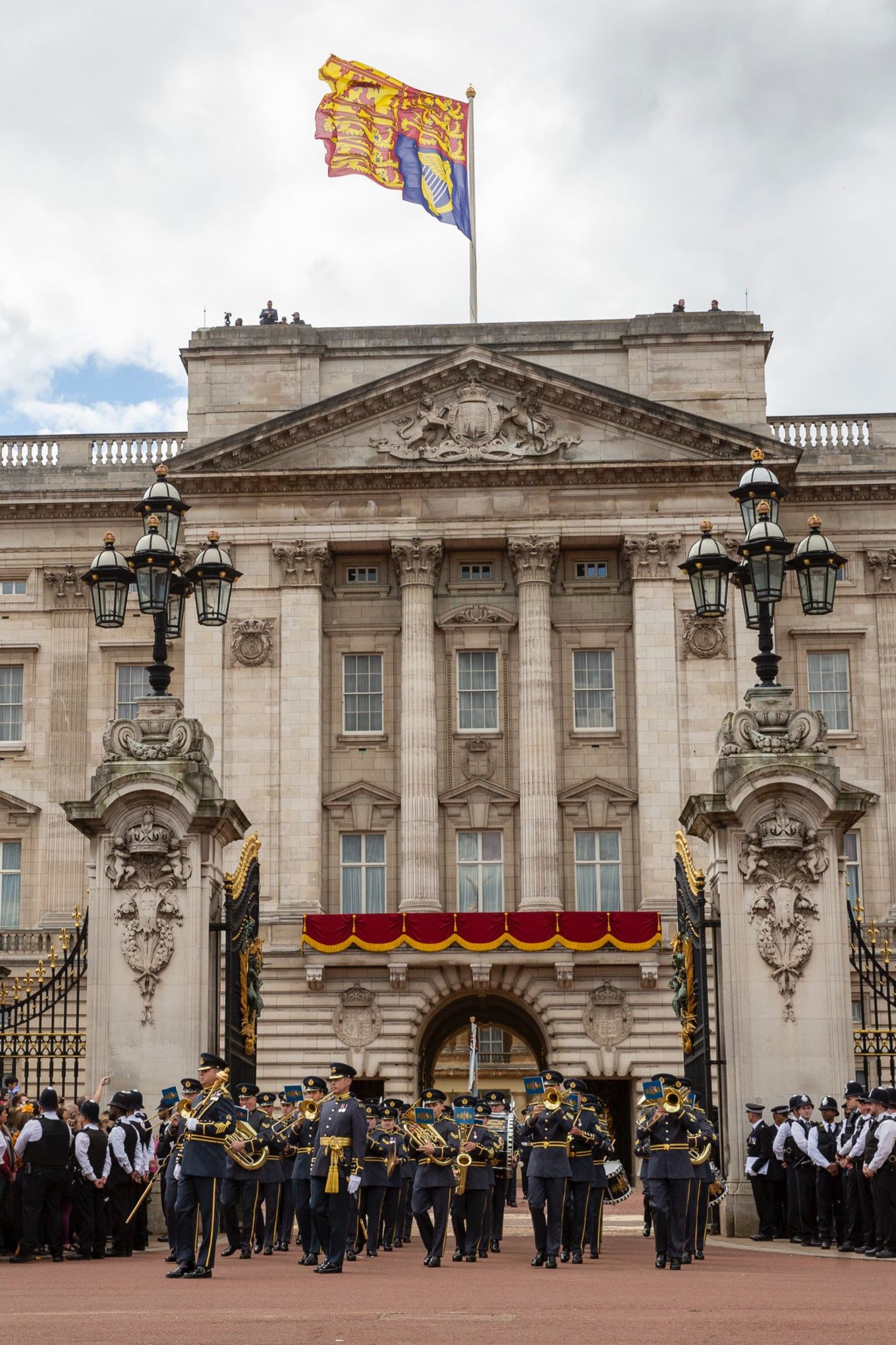 Royal Air Force Band parade outside Buckingham Palace.