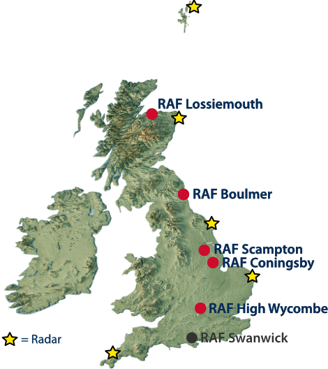 RAF Bases Map