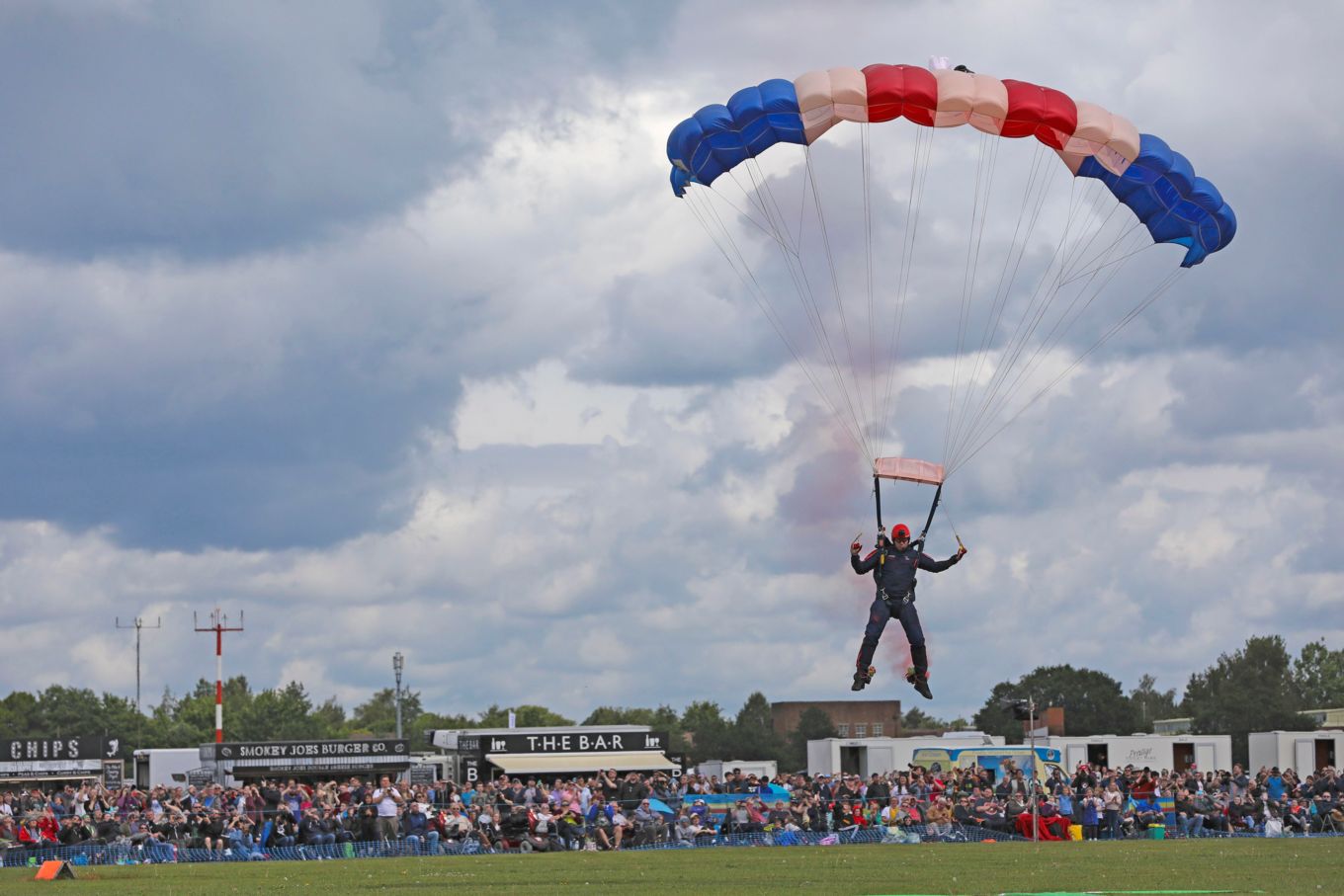 Sergeant Cartwright, coming into land at the Drop Zone at Cosford Air Show