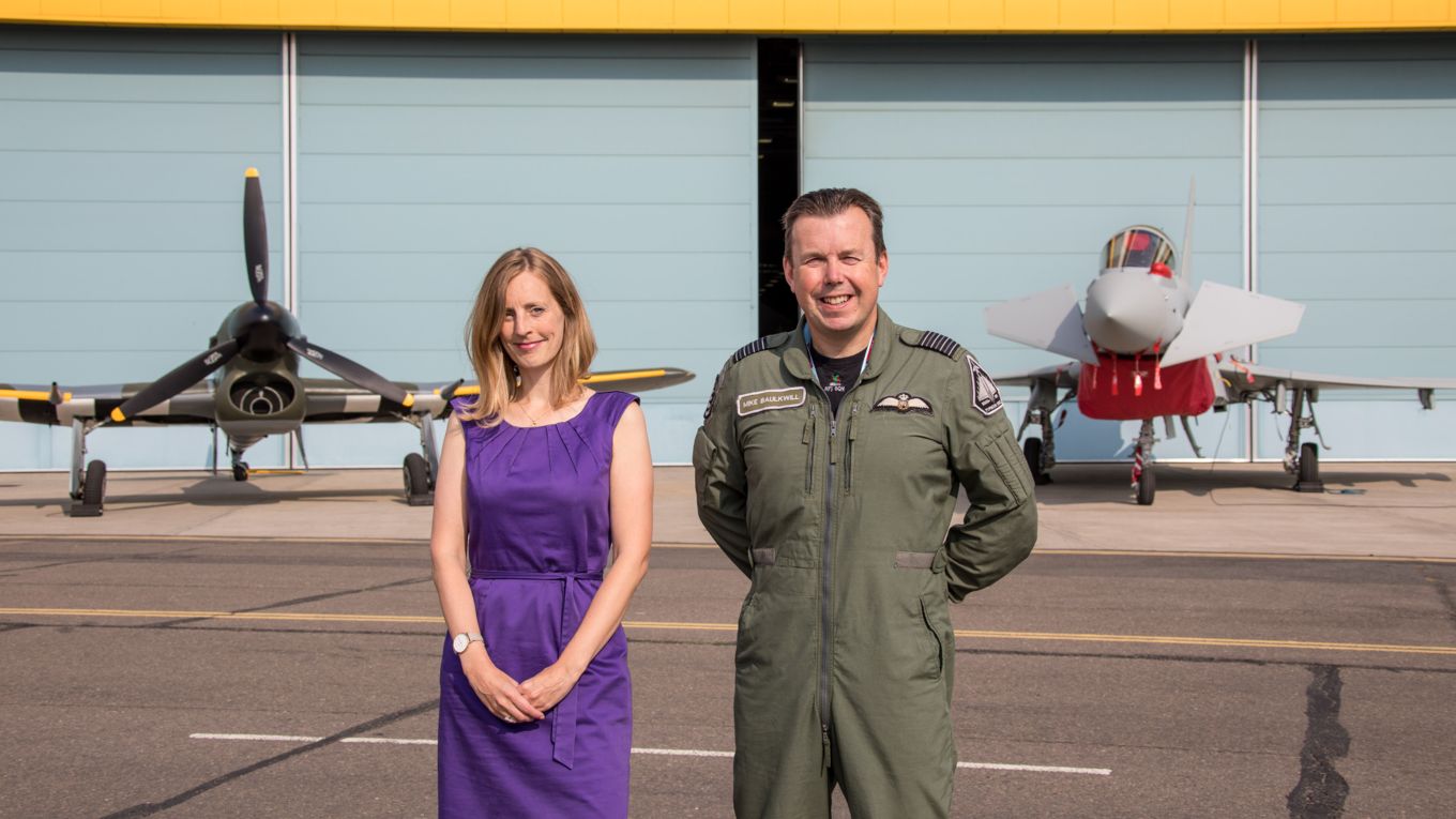 Alison Ballard (left) BAE Systems General Manager with Group Captain Mike Baulkwill, Station Commander RAF Coningsby