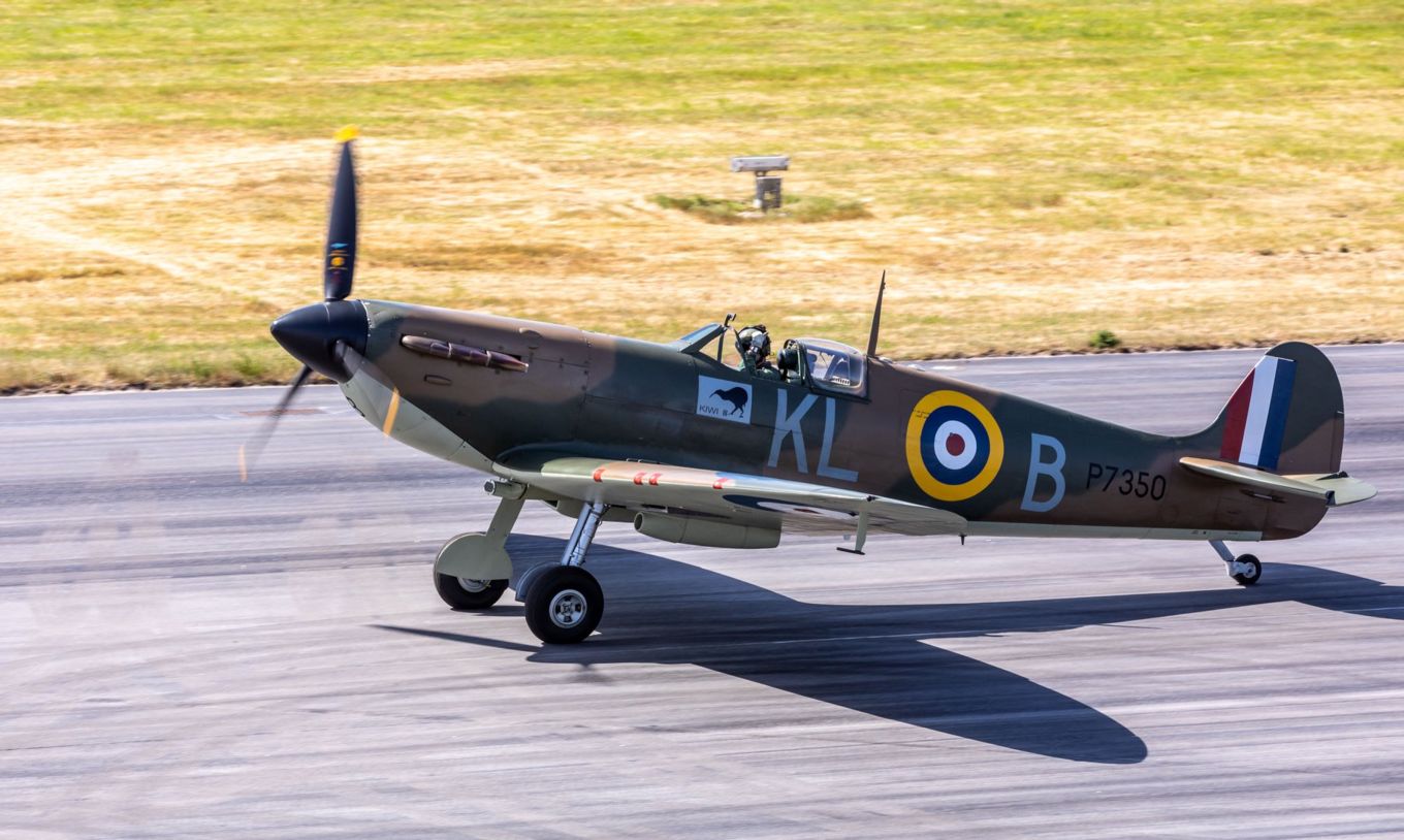 A Spitfire on the airstrip. 