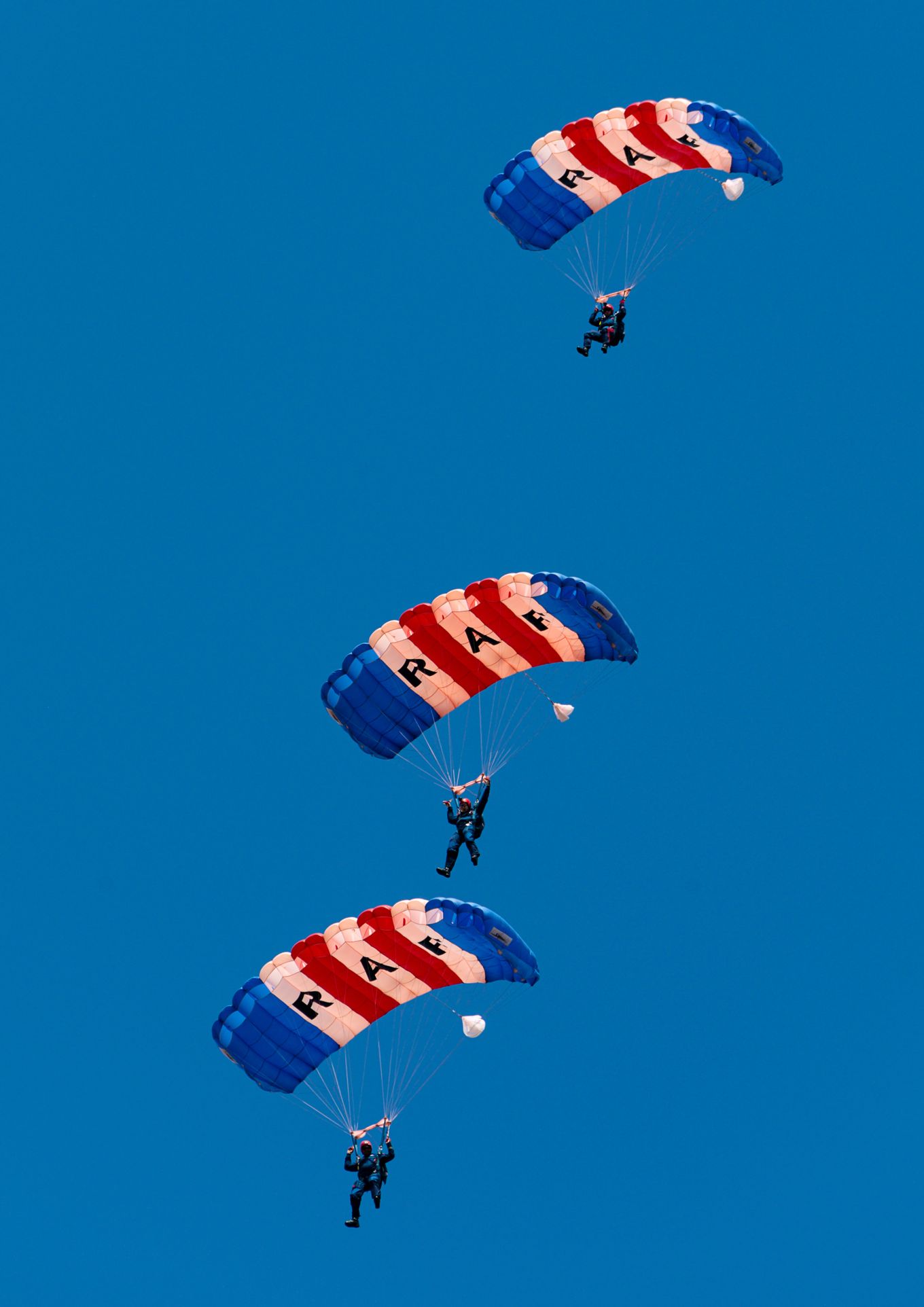 The RAF Falcons Parachute Display Team during their training in summer 2020
