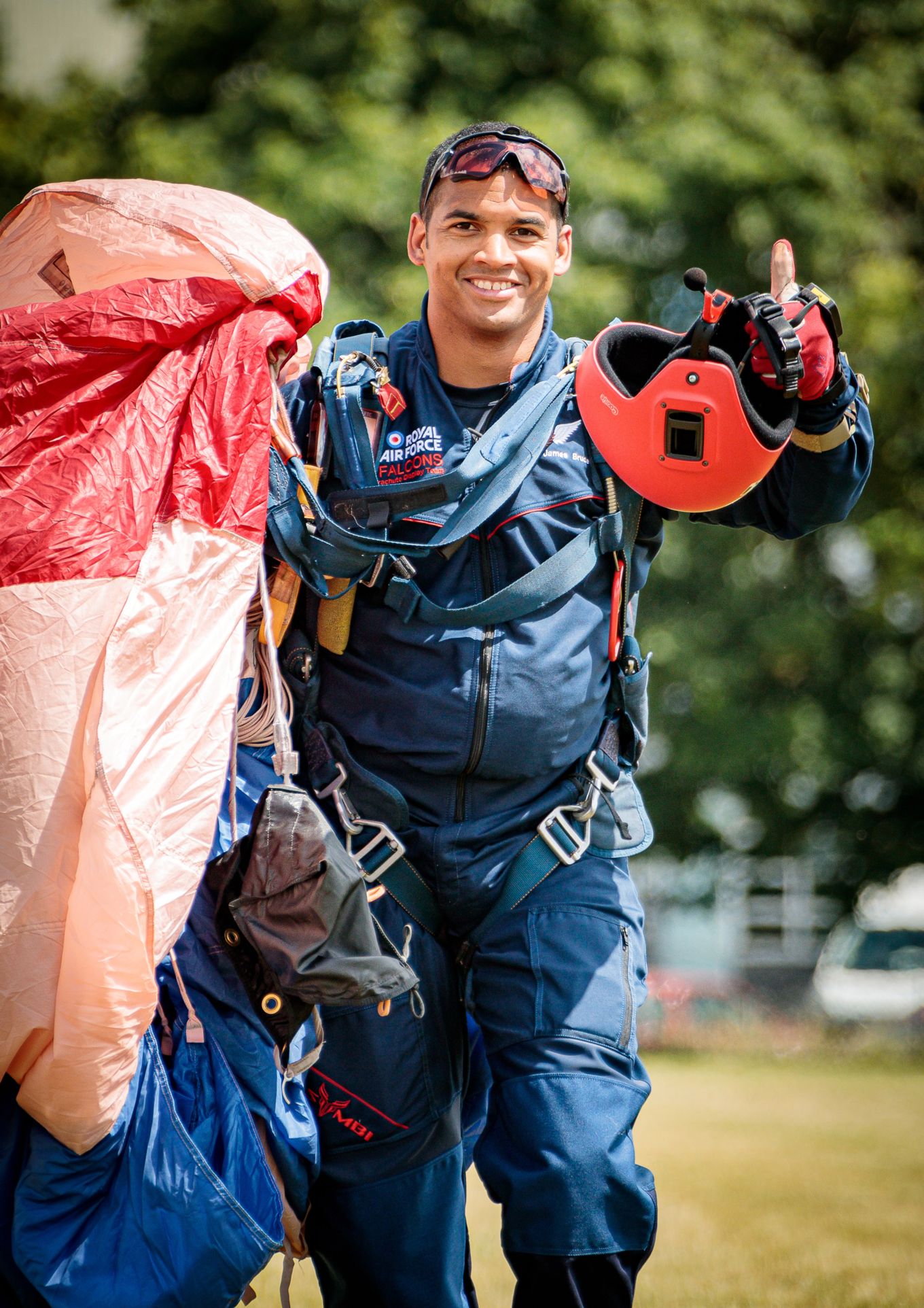 – Flight Sergeant Bruce, Team Coach pictured on the Drop Zone after a successful jump