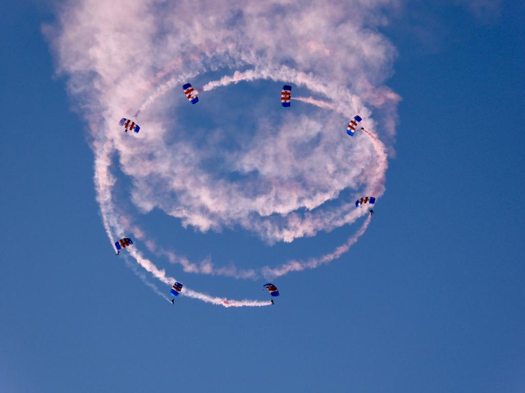 The RAF Falcons demonstrating the carousel element of their new display routine