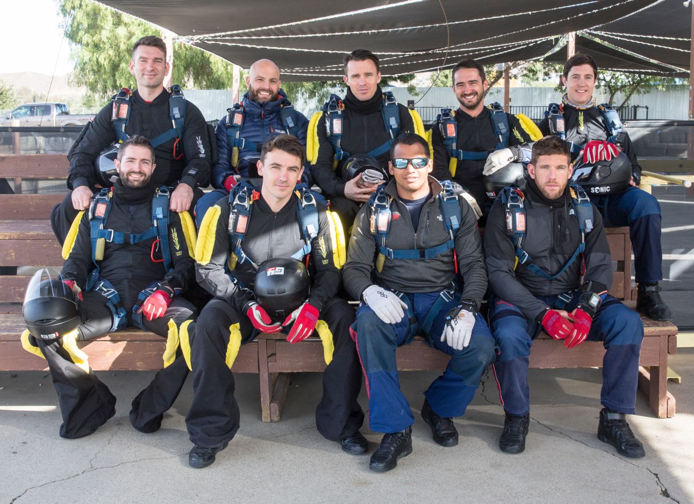 The Team pictured in California on Exercise Freefall Endeavour in 2019
