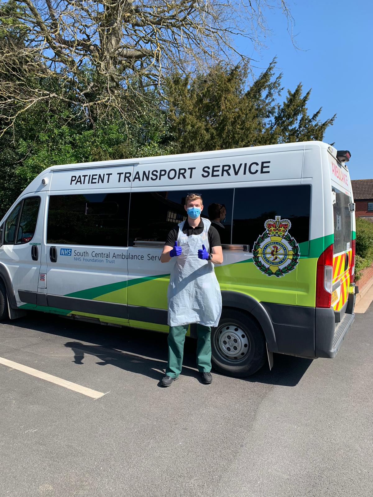 Sergeant Sam Smith working with the Patient Transport Service