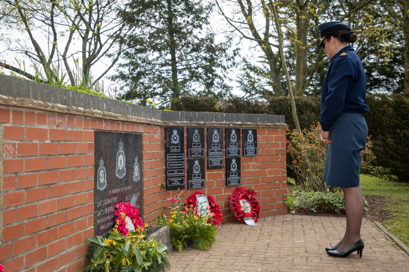 Reviewing Officer Air Commodore Marshall at RAF Honington Memorial Garden