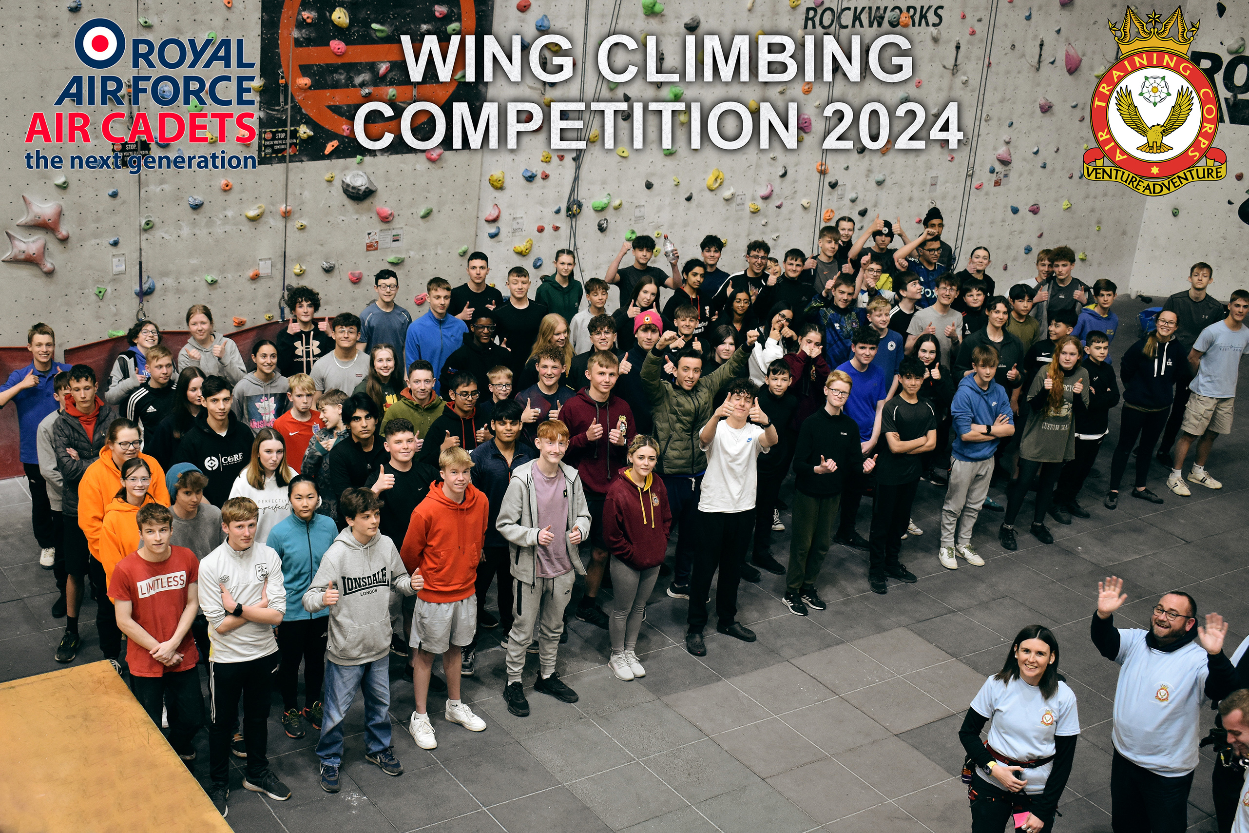 climbing competition group photo