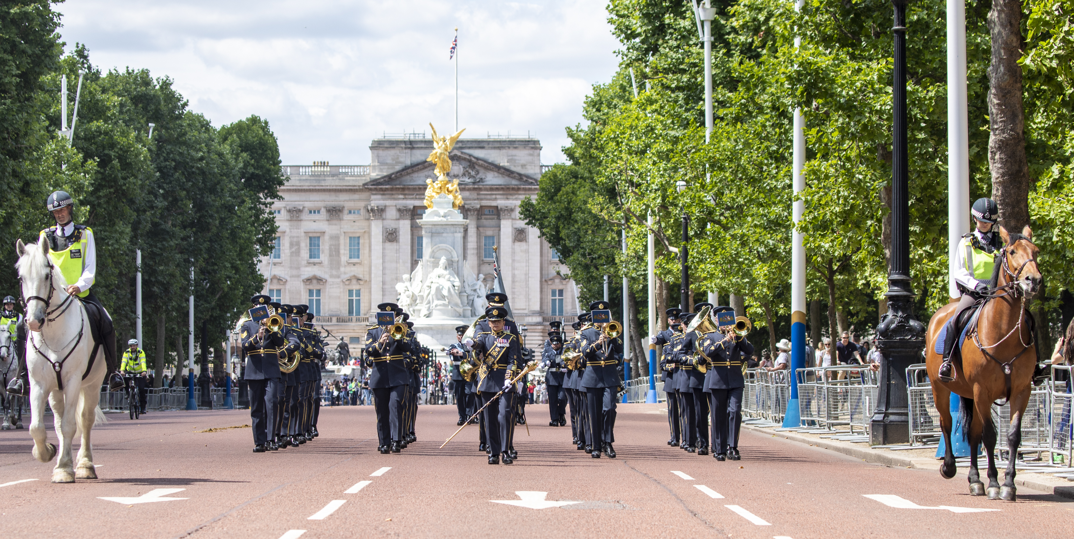 Central Band of the RAF marching down the Mall