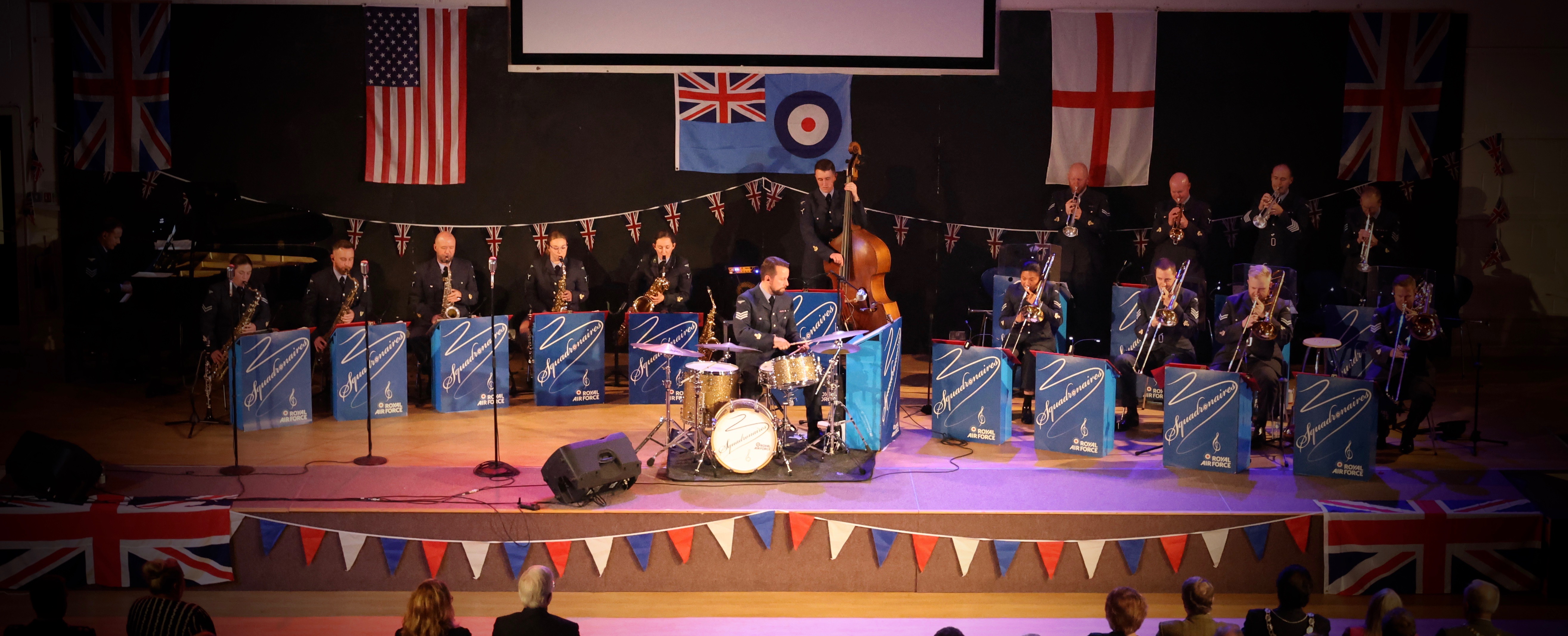 RAF Squadronaires performing on stage