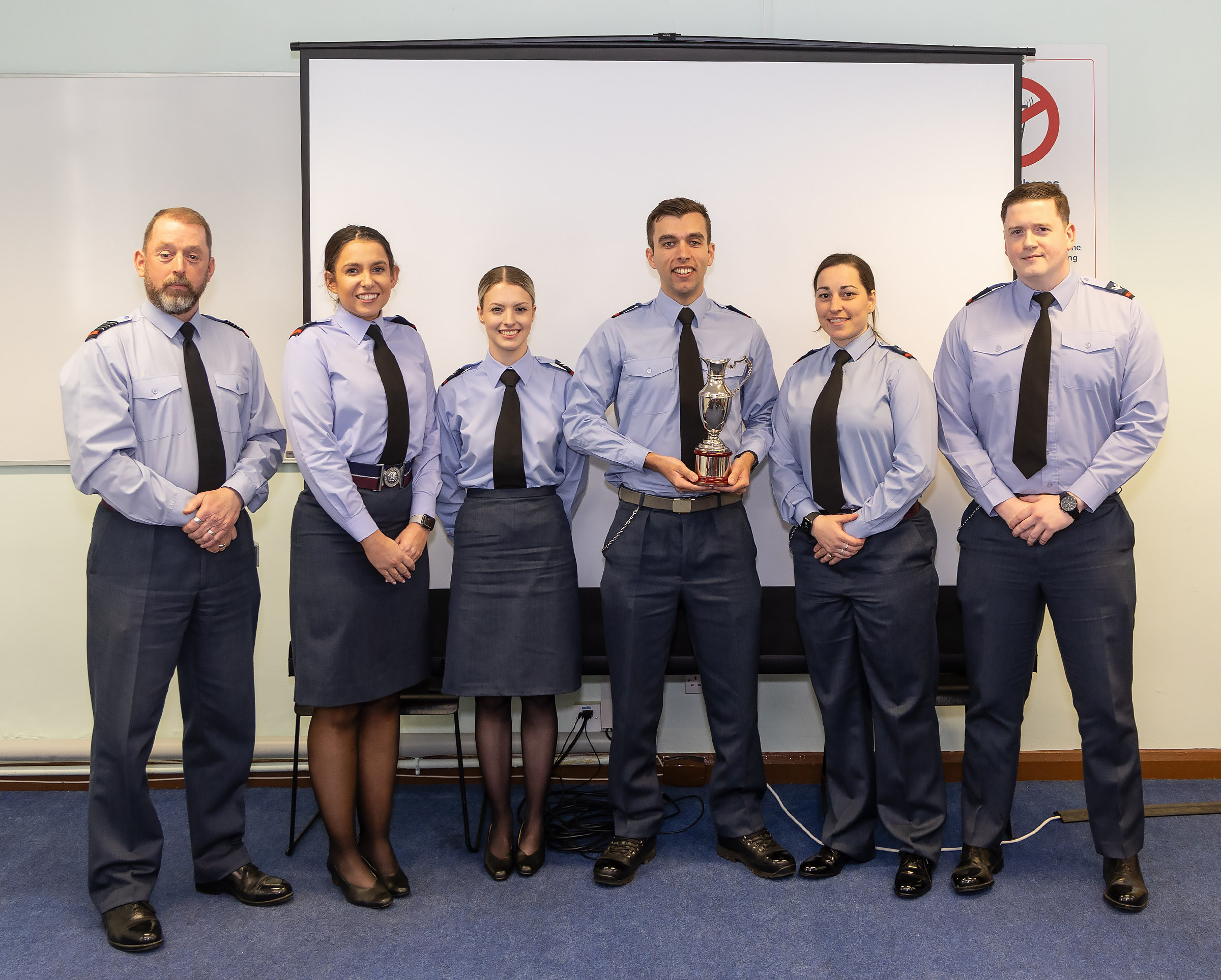 RAF Police Unit with Wilfred Bowes Trophy