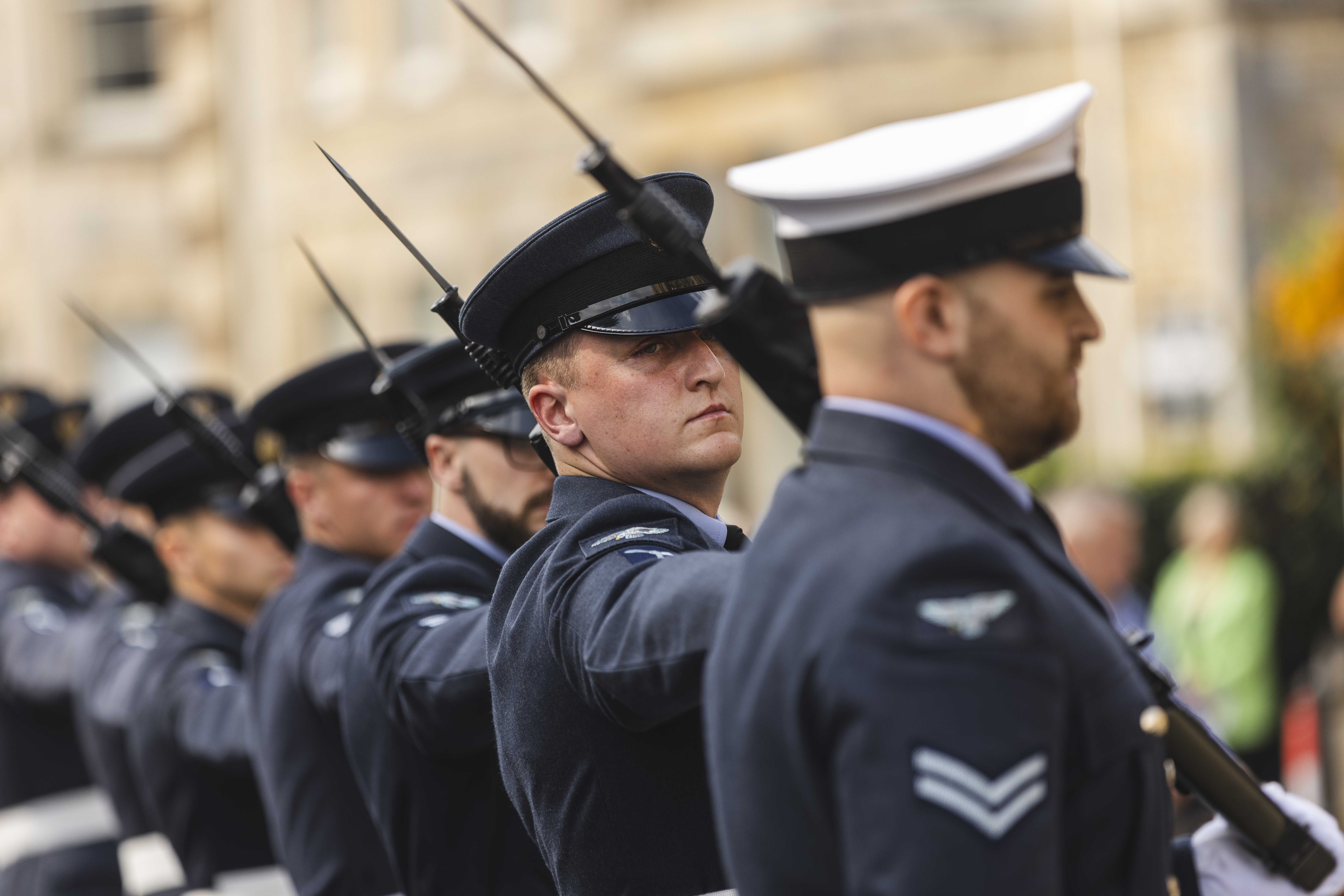 Personnel from RAF Wittering paraded through the town to mark the Battle of Britain and the Freedom of Stamford