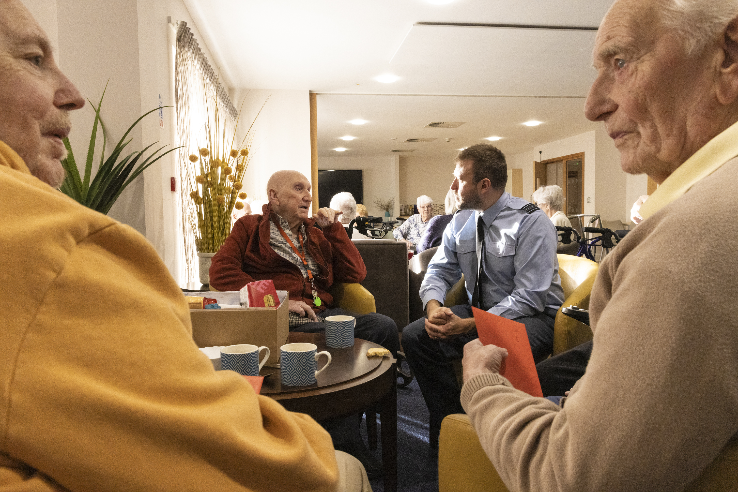 Personnel from RAF Wittering enjoyed a cup of tea and chat with residents of Kingfisher Court in Peterborough