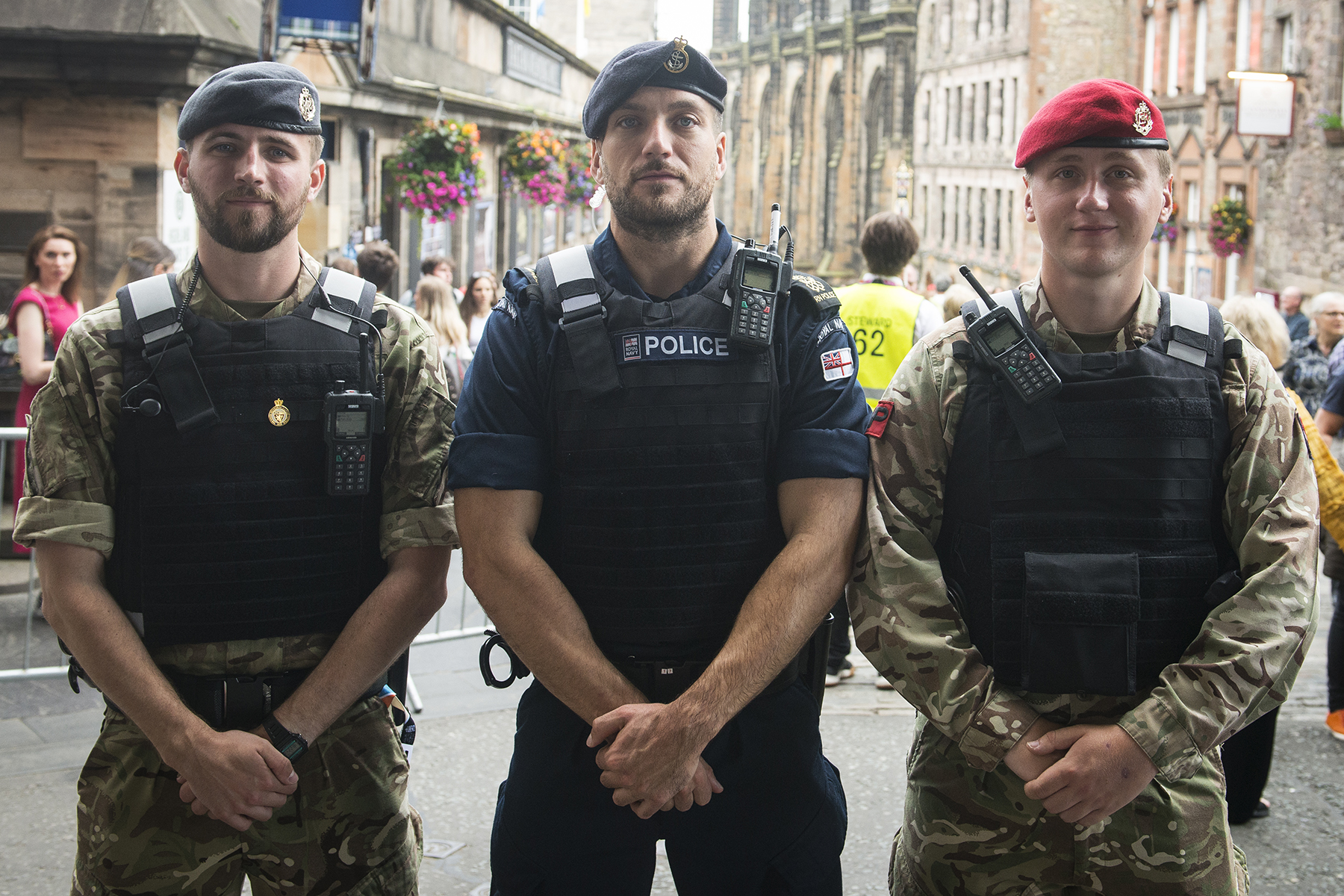 Police from RAF, Navy and Army in Edinburgh