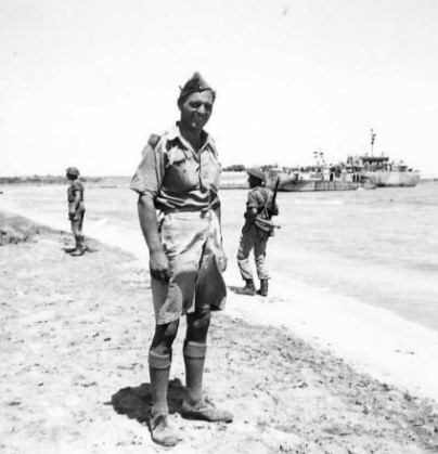 Squadron Leader John Brown, Senior Controller and first RAF Officer ashore at Cape Passero