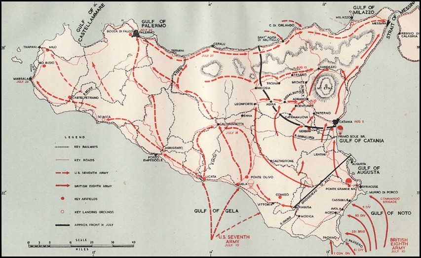 The invasion plan for Sicily - July 1943